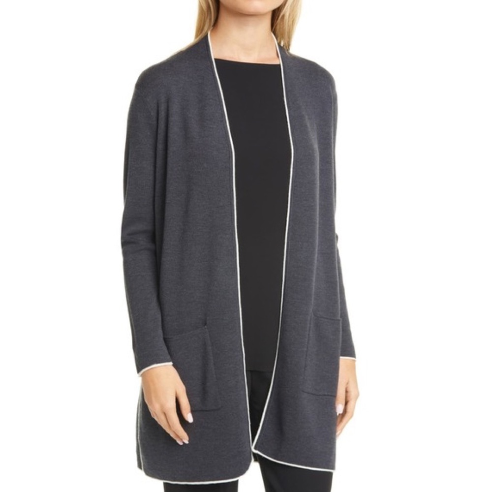 Eileen Fisher merino wool long cardigan XS
